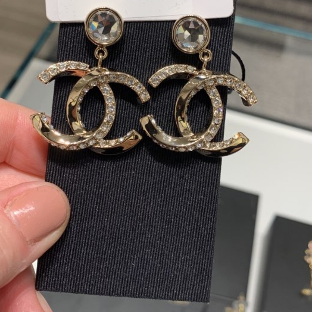 Chanel crystal earrings brand new